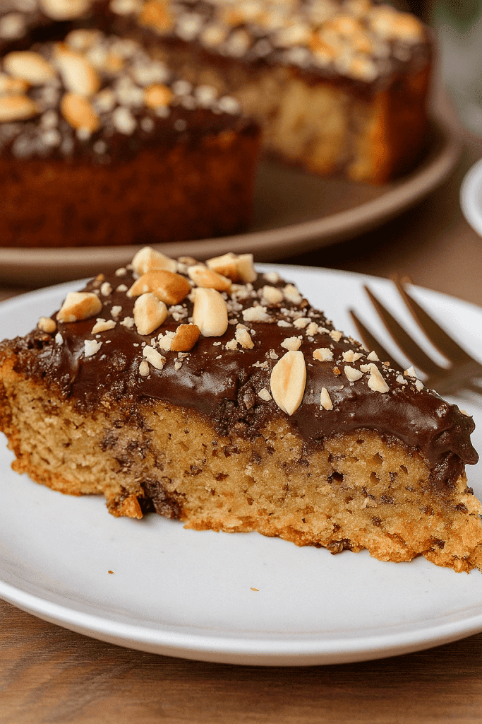 Cake with Ricotta, Hazelnut and Chocolate – a moist Italian dessert made with creamy ricotta, nutty hazelnuts, and rich dark chocolate, topped with a glossy chocolate glaze and crunchy hazelnut pieces for an indulgent treat.